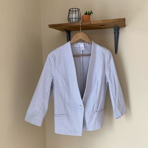 Linda Matthews Polkadot Quarter Sleeve Blazer